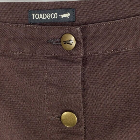 Toad & Co Women's Earthworks Skirt Sz 6 Brown Organic Cotton Blend Mini Button - Picture 6 of 7